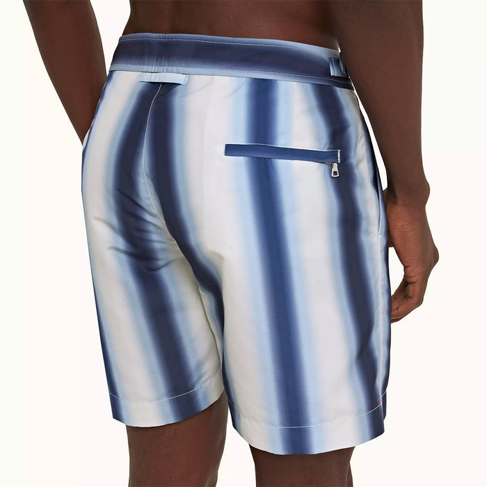 Orlebar Brown - Bulldog Striped Swim Shorts in Sea Mist - Nigel Clare