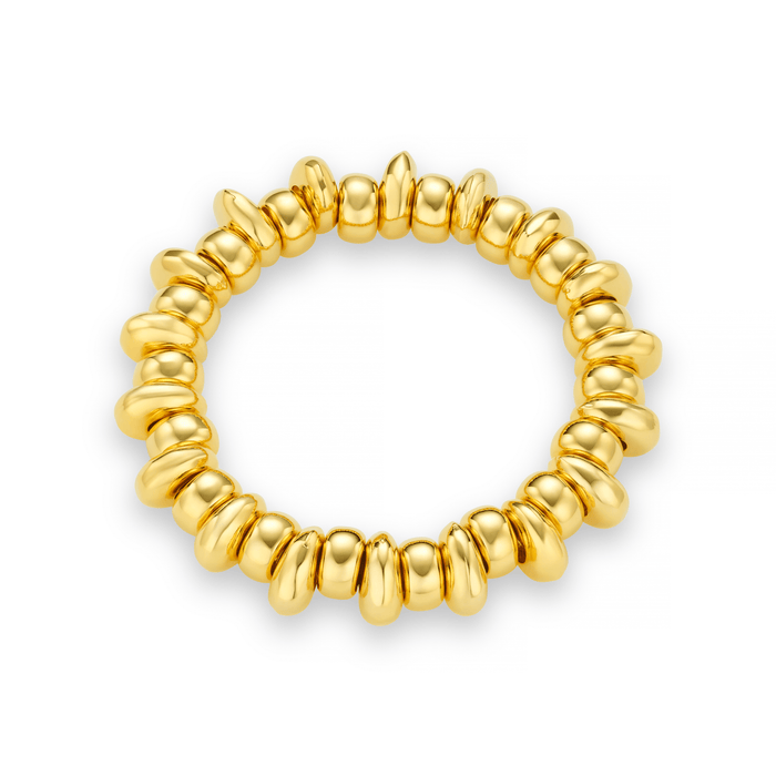 Polished Metal Nugget Stretch Bracelet