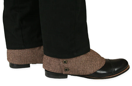 Premium Mens Button Spats - Walden Wool Tweed (One Pair)