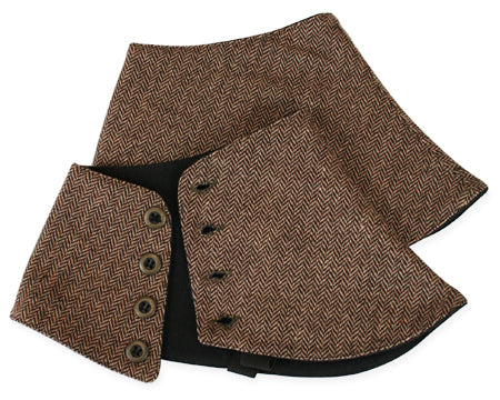 Premium Mens Button Spats - Walden Wool Tweed (One Pair)