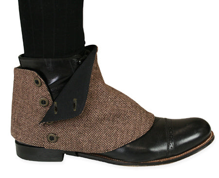 Premium Mens Button Spats - Walden Wool Tweed (One Pair)