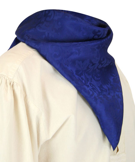 Premium Silk Blend Neckerchief - Blue Jacquard
