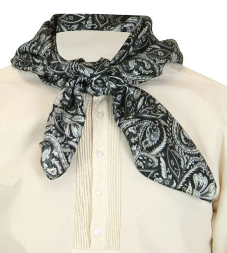 Premium Silk Paisley Neckerchief - Black