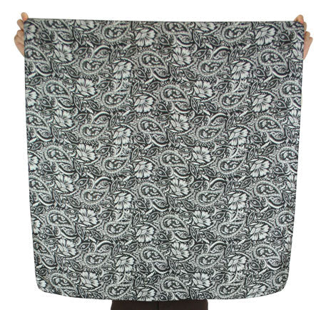 Premium Silk Paisley Neckerchief - Black