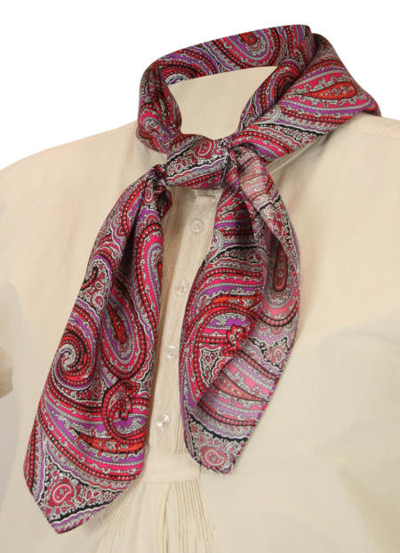 Premium Silk Paisley Neckerchief - Burgundy