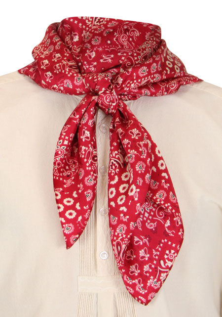 Premium Silk Paisley Neckerchief - Red