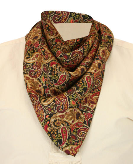 Premium Silk Paisley Neckerchief - Rust