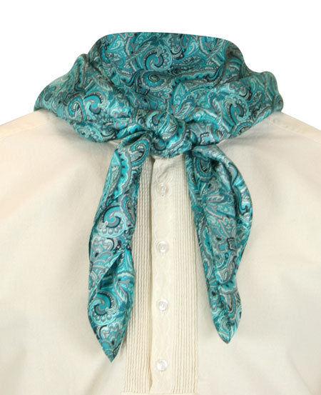 Premium Silk Paisley Neckerchief - Teal