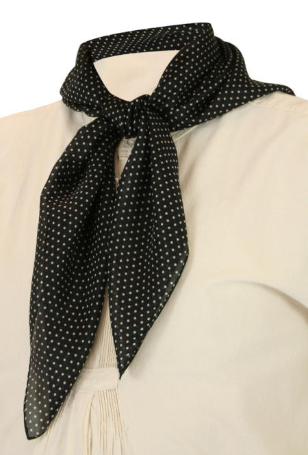 Premium Silk Polka Dot Neckerchief - Black