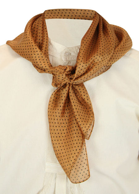 Premium Silk Polka Dot Neckerchief - Polka Dot Tan