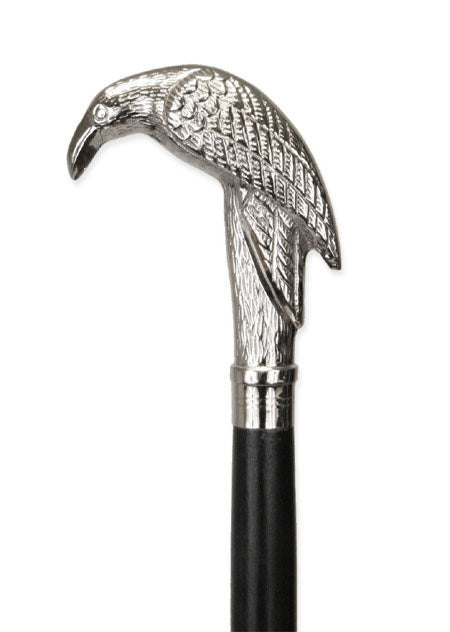 Raven Walking Stick - Silver