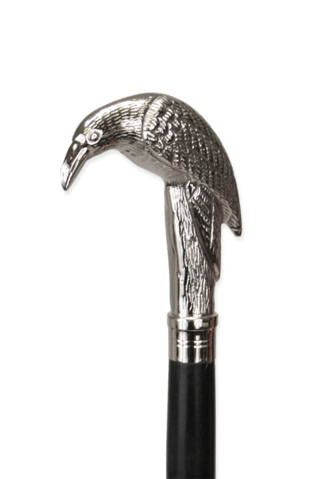 Raven Walking Stick - Silver