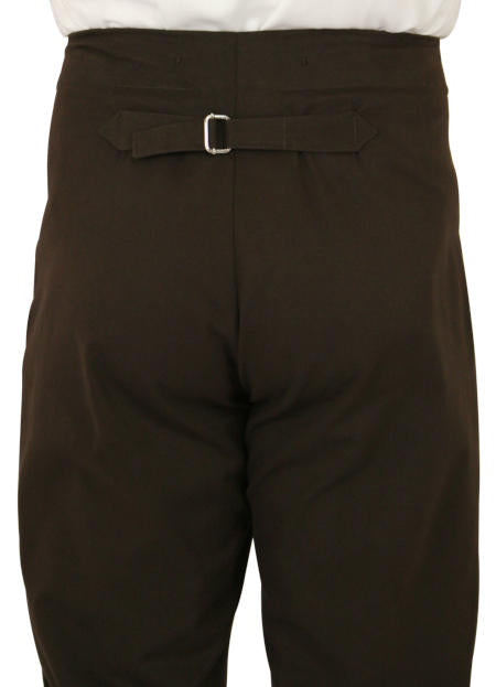 Regency Fall Front Trousers - Brown Twill