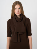 Repeat Organic Cashmere Knitted Scarf Chocolate