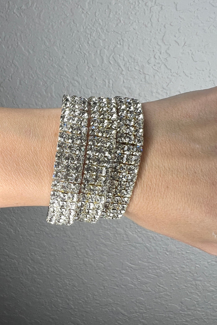 Style the Rhinestone Cuff Stack exclusively at Born To Glam