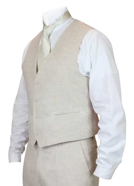 Riverdale Linen Vest - Natural