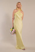 Roma Dress in Lemonade Yellow Satin
