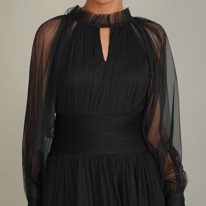 Rosalia Tulle Maxi Dress in Black