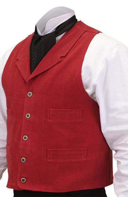 Sand Mountain Brushed Cotton Vest - Red