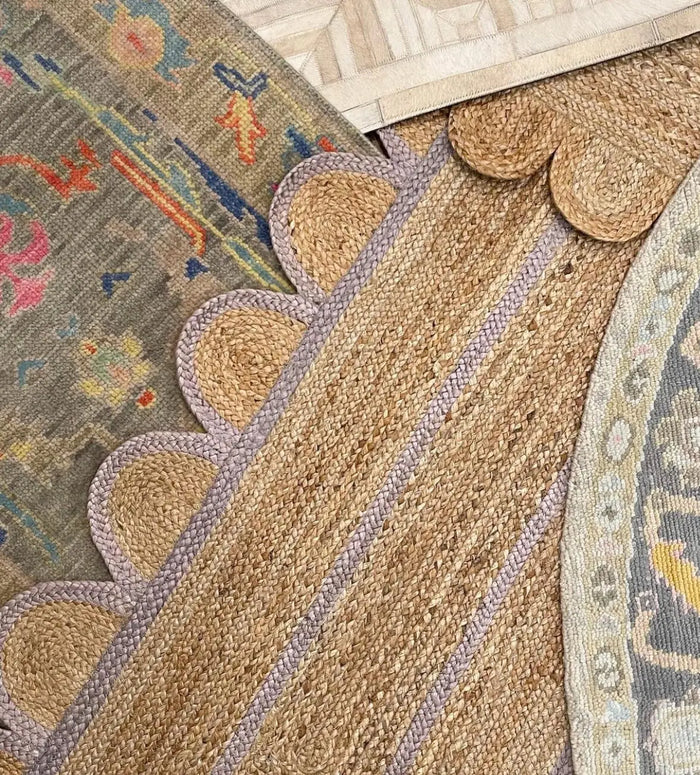Scallop Jute with Lavender Border - Milagro Collective