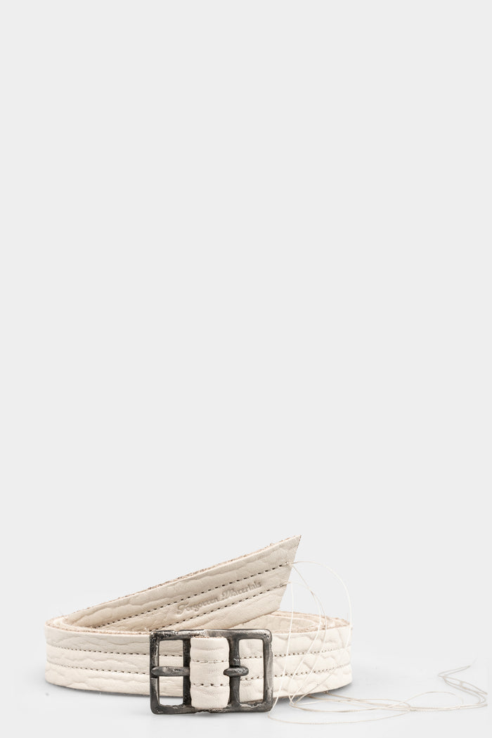 Silver buckle leather belt, Off-white