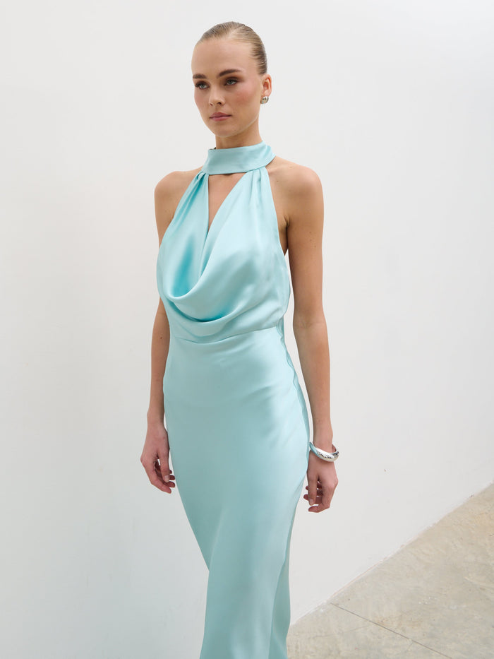 Solene Cowl Neck Maxi Dress - Seaspray
