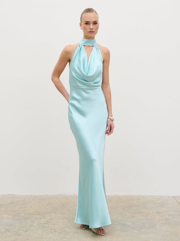 Solene Cowl Neck Maxi Dress - Seaspray