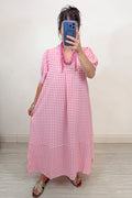 umgee pink gingham dress