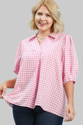 umgee plus size gingham top