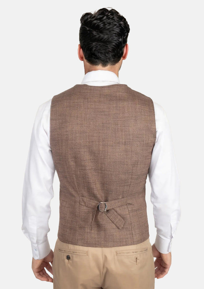 Tawny Brown Hopsack Vest