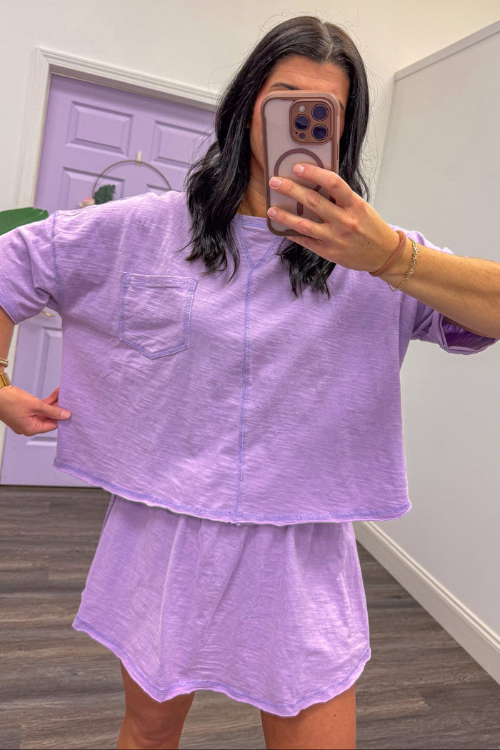 Women's lavender athleisure tee