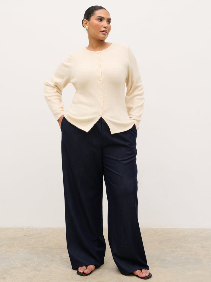 Souki Is 5'8" & Wears Size UK 18|Tiff Drawstring Trousers Curve - Indigo
