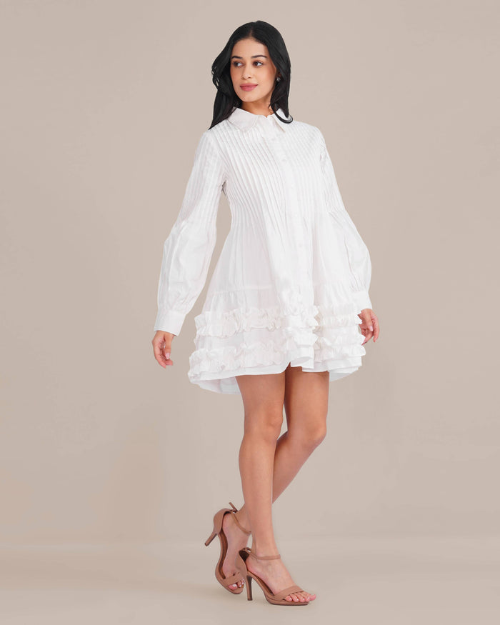 Tokyo Poplin Mini Dress in White