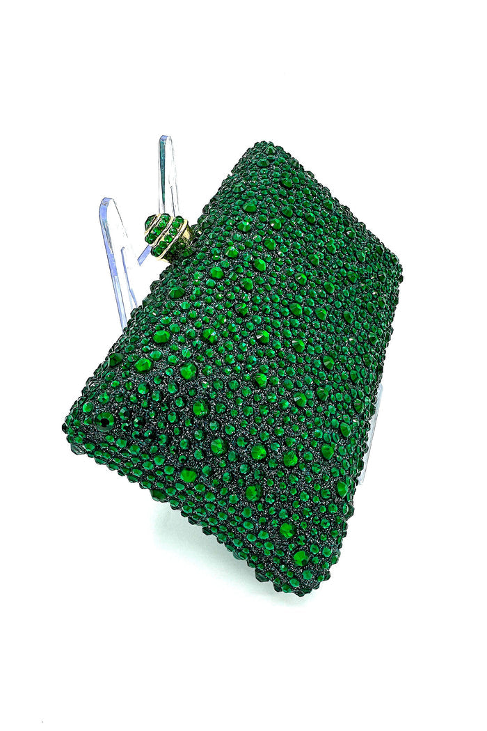 Tres Chic Crystal Clutch Emerald