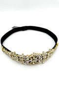 Très Chic Crystal Elastic Belt - Black