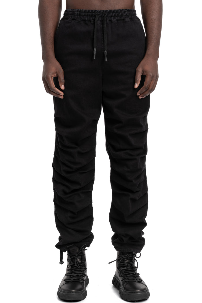 La Haine Inside Us | SS26 - Tuck-stitched denim jogger pants, M1175