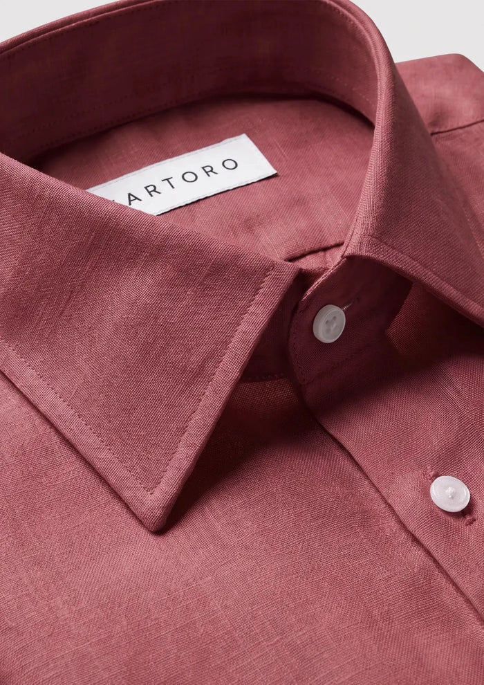 Tuscan Red Linen Shirt - SARTORO