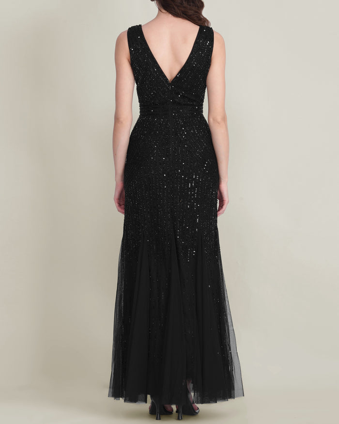 Tuvalu Embellished Maxi Dress in Black