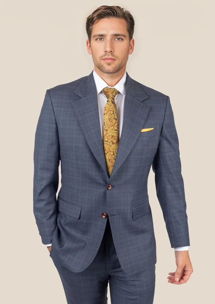 Ellis Twilight Blue Plaid Suit - SARTORO