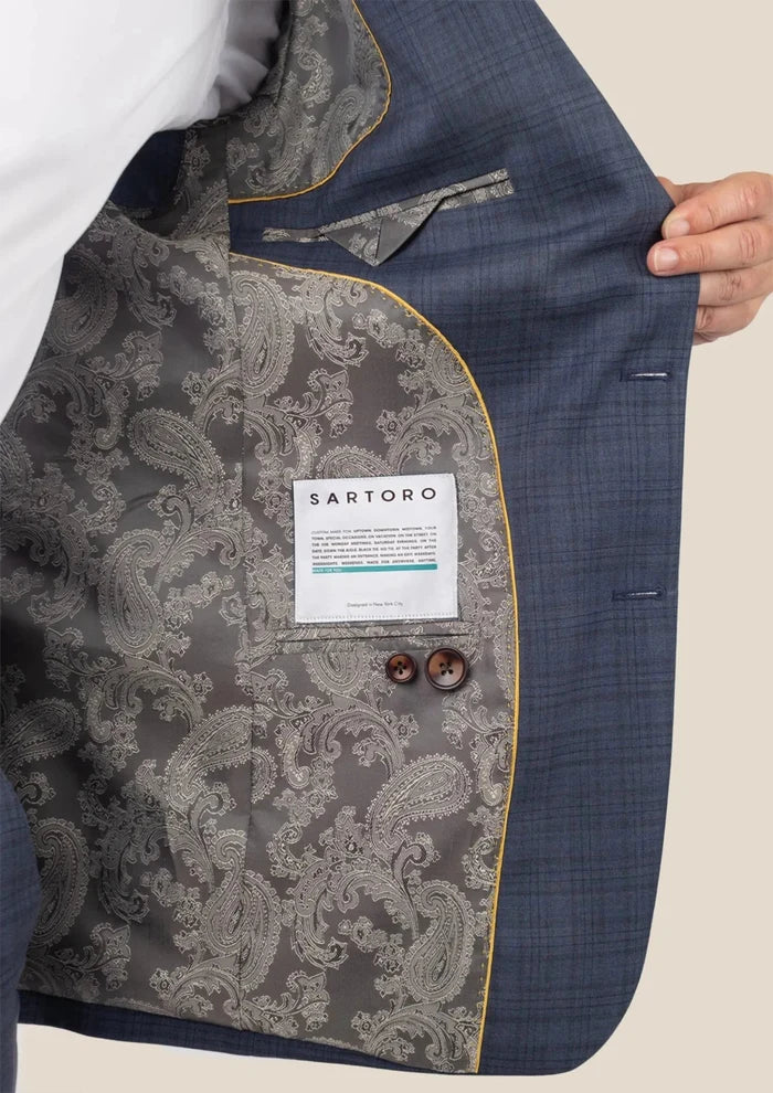 Ellis Twilight Blue Plaid Suit - SARTORO