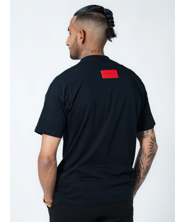 UNDRGROUND Leather Patch Tee (Black/Red)