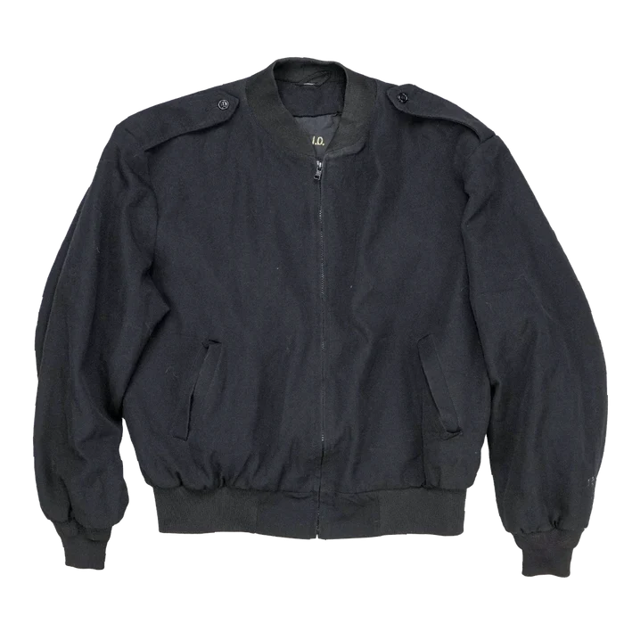 USGI 90s Officers Black Windbreaker Jacket - Large - US Army Surplus - Field Jackets