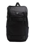 The Obstacle Skatepack is a skate backpack featuring one large main compartment with anti-odor treatment, ergonomically-designed padded shoulder straps, a waffle mesh back panel, and stretch mesh water bottle pockets