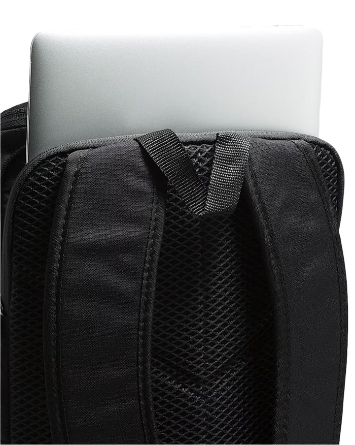 The Obstacle Skatepack is a skate backpack featuring one large main compartment with anti-odor treatment, ergonomically-designed padded shoulder straps, a waffle mesh back panel, and stretch mesh water bottle pockets
