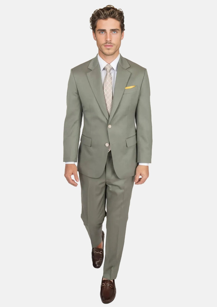 Verona Sage Twill Suit - SARTORO