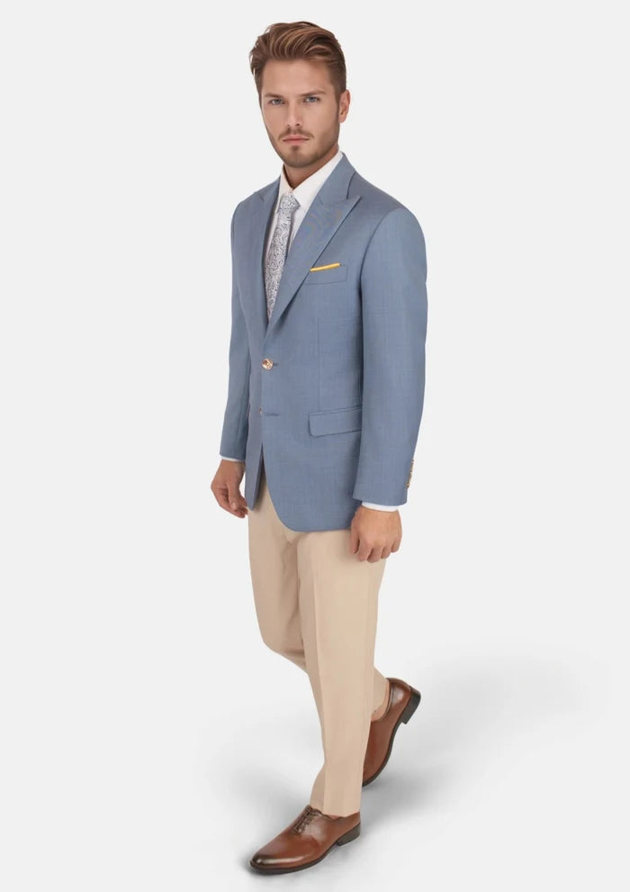 Bryant Vista Blue Sharkskin Jacket - SARTORO