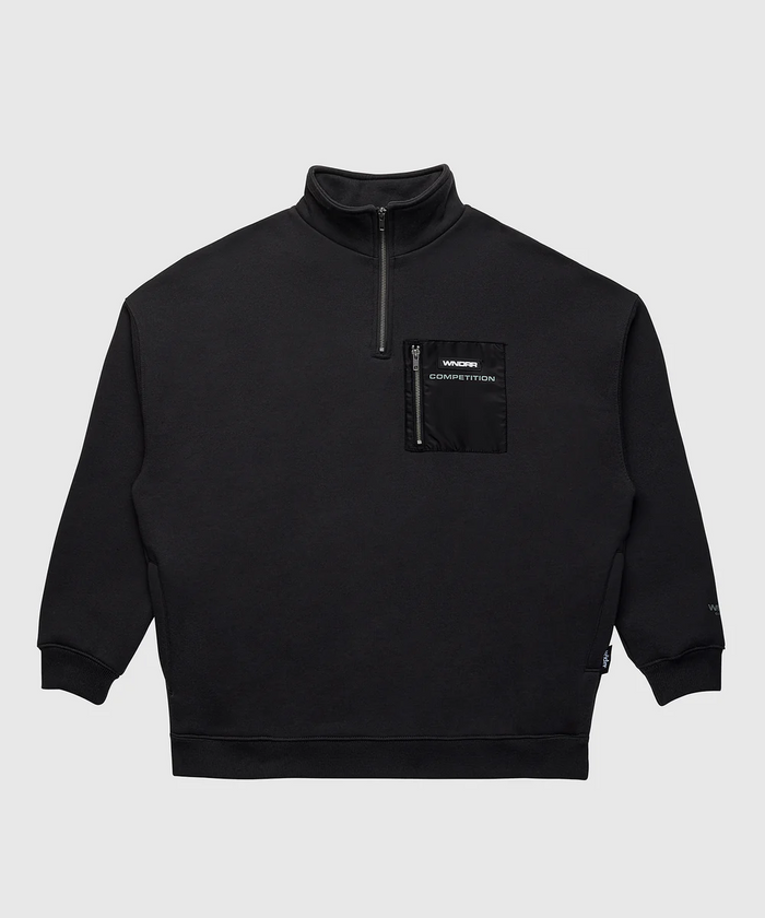 WNDRR Frequency Panel 1/4 Zip Sweat (Faded Black)