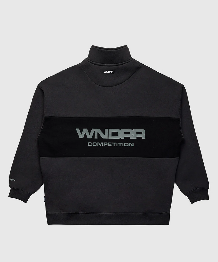 WNDRR Frequency Panel 1/4 Zip Sweat (Faded Black)