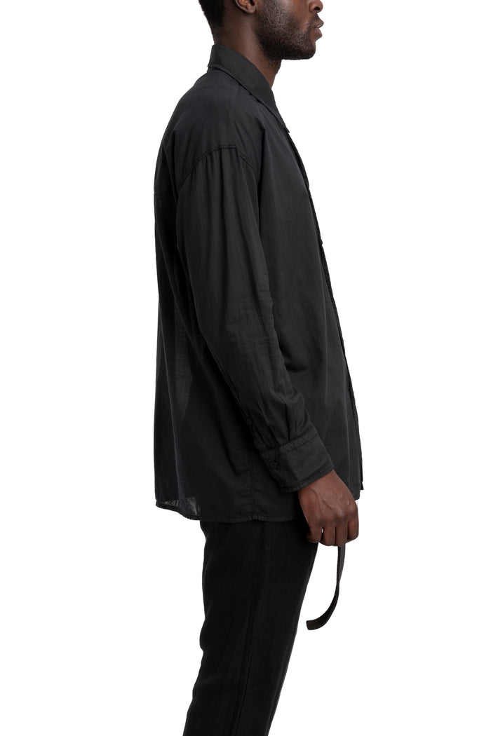 Never Enough | SS26 - Woven Cotton Shirt, Black MSL019