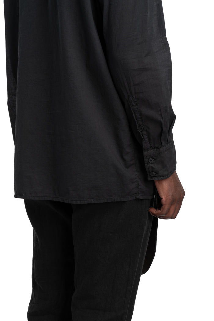 Never Enough | SS26 - Woven Cotton Shirt, Black MSL019
